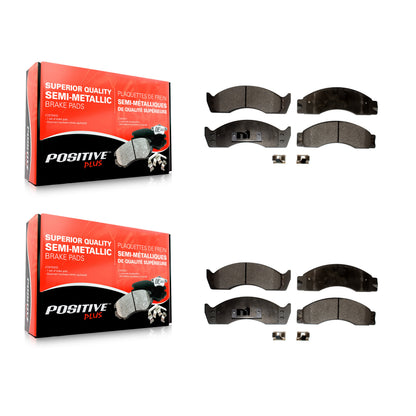 [Avant + Arrière] Kit de plaquette (semi-métallique) de frein pour Ford E-450 Econoline Super Duty F53 F F-Super F-53 Motorhome Chassis F-59 Commercial Stripped KPF-100571