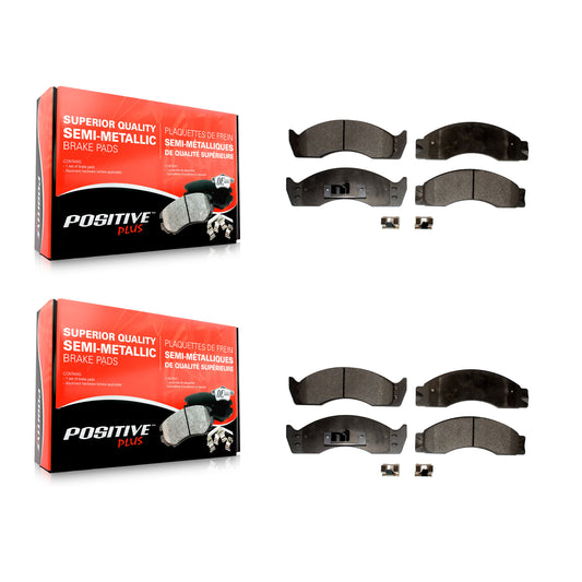 [Avant + Arrière] Kit de plaquette (semi-métallique) de frein pour Ford E-450 Econoline Super Duty F53 F F-Super F-53 Motorhome Chassis F-59 Commercial Stripped KPF-100571
