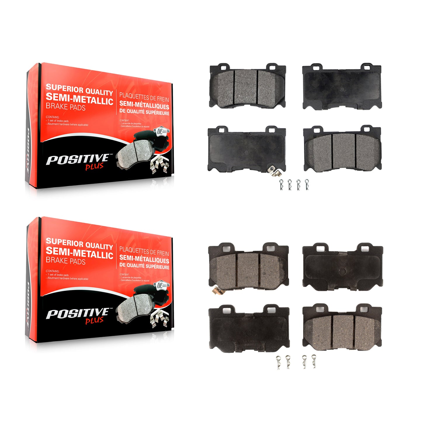 [Avant + Arrière] Kit de plaquette (semi-métallique) de frein pour INFINITI G37 Q50 Q60 M37 Nissan 370Z Q70 Q70L QX70 M56 FX50 Z KPF-100582