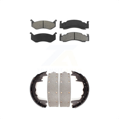 [Avant + Arrière] Kit de plaquette (semi-métallique) de frein pour Dodge D150 B250 D250 B2500 W150 D350 B3500 Ramcharger D100 B350 W100 B300 D200 Plymouth PB350 D300 PB300 D400 D450 RD200 KSN-100059 par Transit Auto