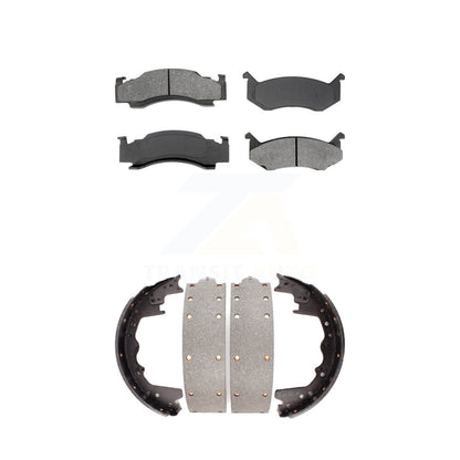 [Avant + Arrière] Kit de plaquette (semi-métallique) de frein pour Dodge D150 B250 D250 B2500 W150 D350 B3500 Ramcharger D100 B350 W100 B300 D200 Plymouth PB350 D300 PB300 D400 D450 RD200 KSN-100059