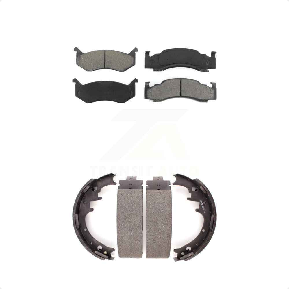 [Avant + Arrière] Kit de plaquette (semi-métallique) de frein pour Dodge D150 W150 B250 Ramcharger B150 B200 B100 Plymouth Trailduster PB250 PB150 PB200 PB100 KSN-100060 par Transit Auto