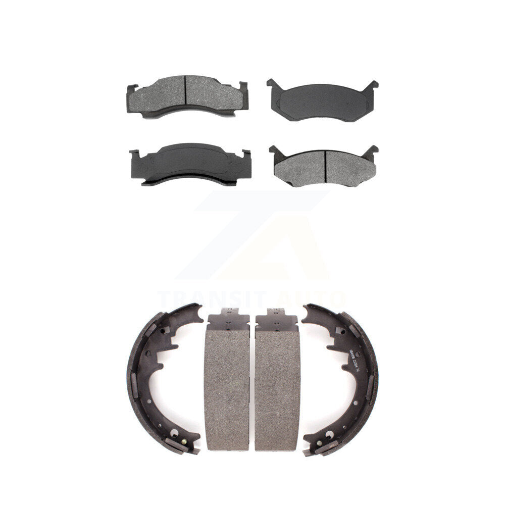 [Avant + Arrière] Kit de plaquette (semi-métallique) de frein pour Dodge D150 W150 B250 Ramcharger B150 B200 B100 Plymouth Trailduster PB250 PB150 PB200 PB100 KSN-100060