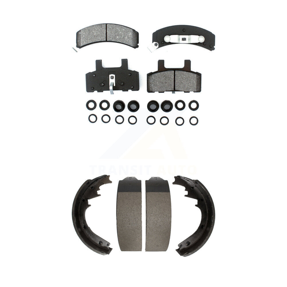 [Avant + Arrière] Kit de plaquette (semi-métallique) de frein pour Chevrolet C1500 K1500 GMC K2500 Suburban C2500 Yukon Tahoe Express 1500 Savana Cadillac Escalade KSN-100069