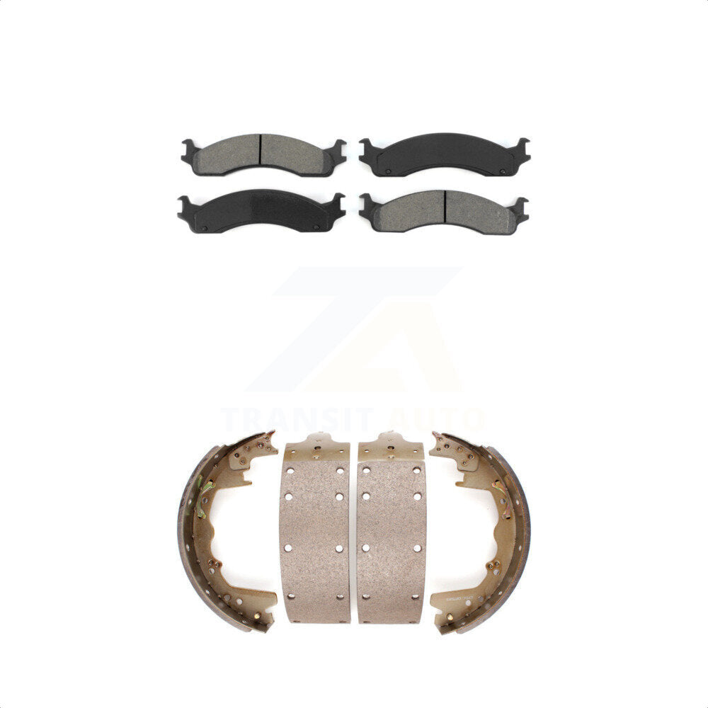 [Avant + Arrière] Kit de plaquette (semi-métallique) de frein pour Dodge Ford Ram 2500 F-350 3500 E-350 Econoline Club Wagon Van B3500 B2500 KSN-100157 par Transit Auto