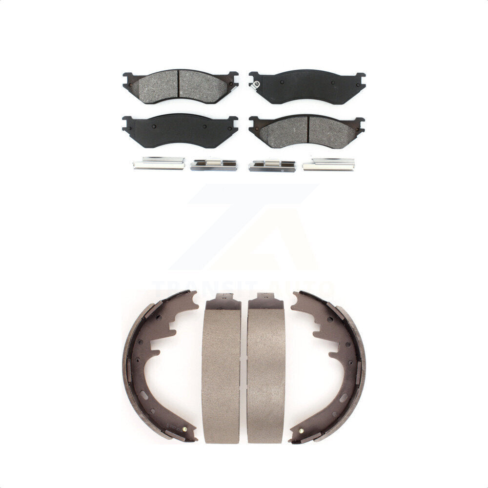 [Avant + Arrière] Kit de plaquette (semi-métallique) de frein pour Ford F-150 Dodge Ram 1500 Van B1500 KSN-100173 par Transit Auto