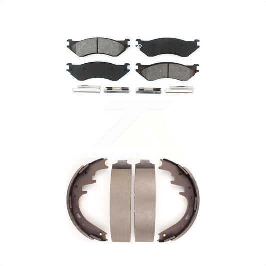 [Avant + Arrière] Kit de plaquette (semi-métallique) de frein pour Ford F-150 Dodge Ram 1500 Van B1500 KSN-100173 par Transit Auto