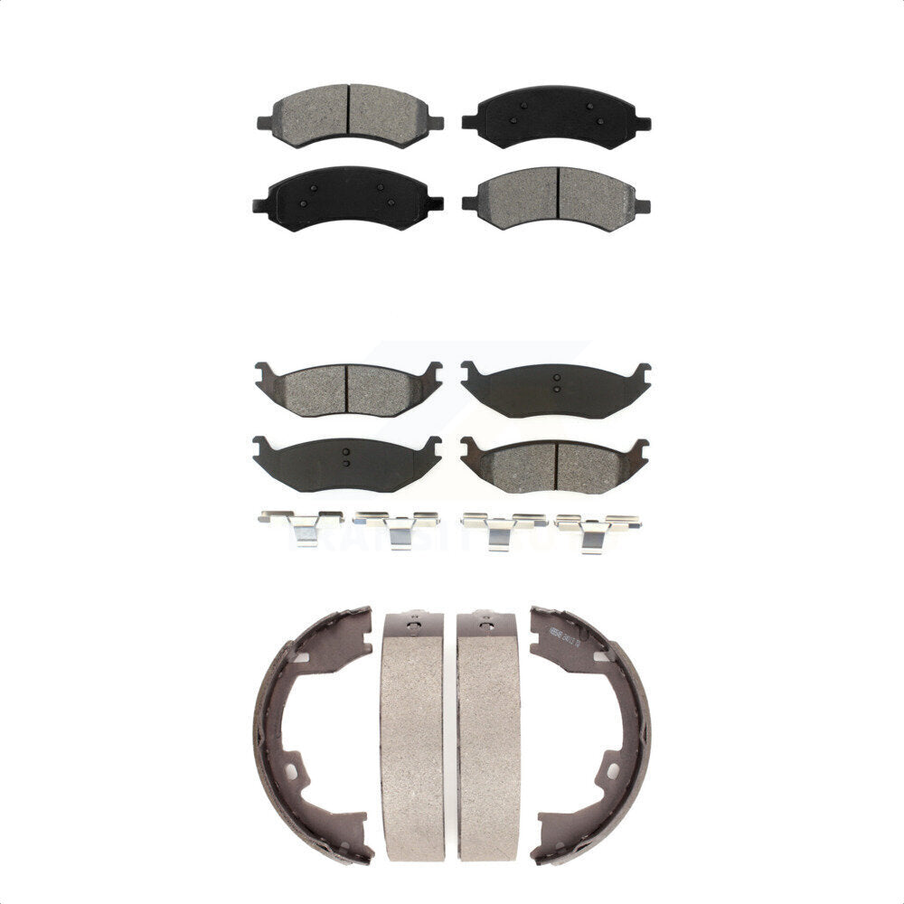 [Avant + Arrière] Kit de plaquette (semi-métallique) de frein pour 2007-2008 Dodge Ram 1500 Standard Cab Pickup Crew avec 8 Lug Wheels KSN-100678