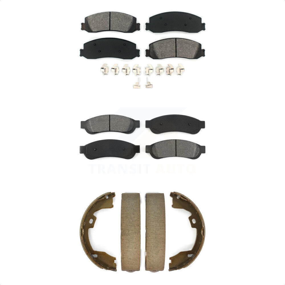 [Avant + Arrière] Kit de plaquette (semi-métallique) de frein pour 2012 Ford F-250 Super Duty F-350 avec Single Wheels KSN-100697