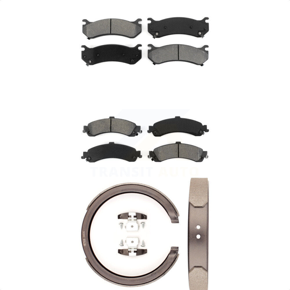 [Avant + Arrière] Kit de plaquette (semi-métallique) de frein pour Chevrolet Silverado 1500 GMC Tahoe Sierra Suburban Yukon Avalanche XL Cadillac Escalade ESV EXT KSN-100711