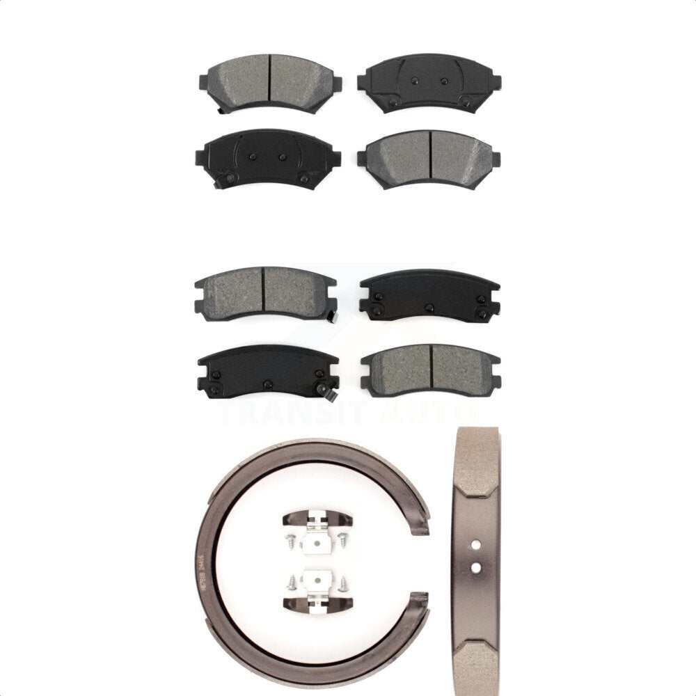 [Avant + Arrière] Kit de plaquette (semi-métallique) de frein pour 2000-2005 Cadillac DeVille avec 5 Lug Wheels KSN-100718