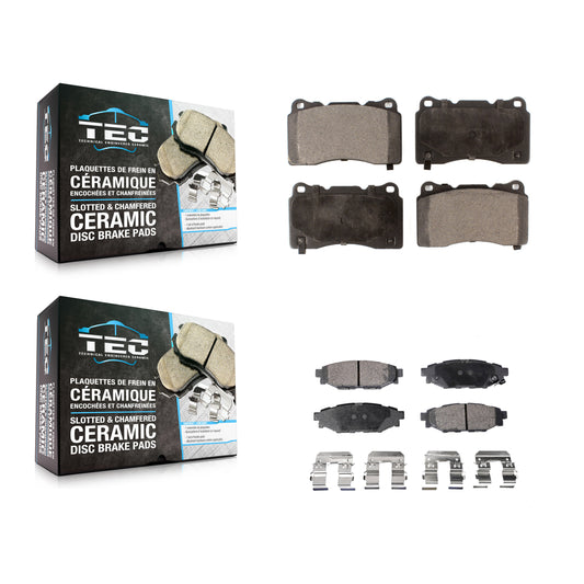 [Avant + Arrière] Kit de plaquette (céramique) de frein pour 2014 Subaru WRX avec 15" Factory Wheels KTC-100003