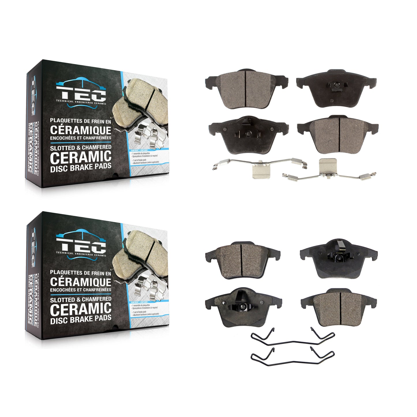 [Avant + Arrière] Kit de plaquette (céramique) de frein pour 2003-2014 Volvo XC90 avec 336mm Diameter Rotor KTC-100013