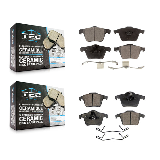 [Avant + Arrière] Kit de plaquette (céramique) de frein pour 2003-2014 Volvo XC90 avec 336mm Diameter Rotor KTC-100013
