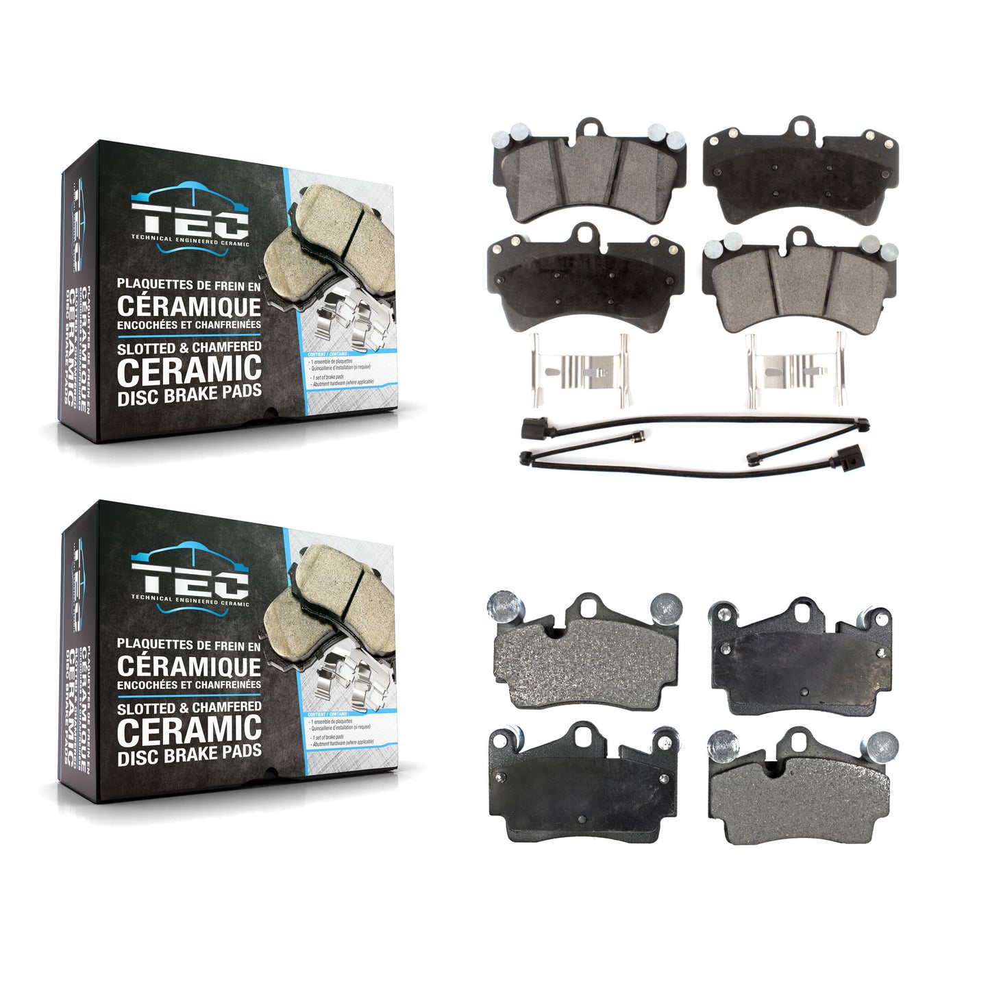 [Avant + Arrière] Kit de plaquette (céramique) de frein pour Audi Q7 Porsche Cayenne Volkswagen Touareg KTC-100017