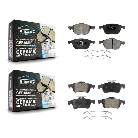 [Avant + Arrière] Kit de plaquette (céramique) de frein pour Ford Focus Escape Mazda 3 Volvo 5 C-Max EcoSport S40 Transit Connect C70 C30 V50 Sport KTC-100027