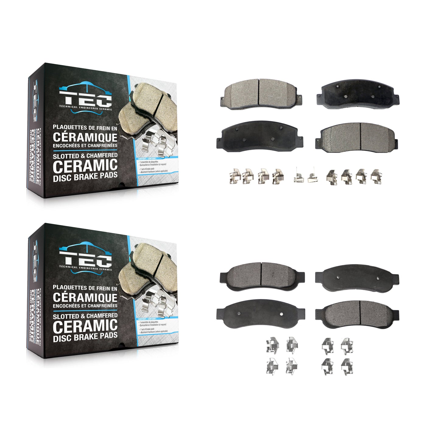 [Avant + Arrière] Kit de plaquette (céramique) de frein pour 2005-2007 Ford F-350 Super Duty avec Dual Wheels KTC-100043