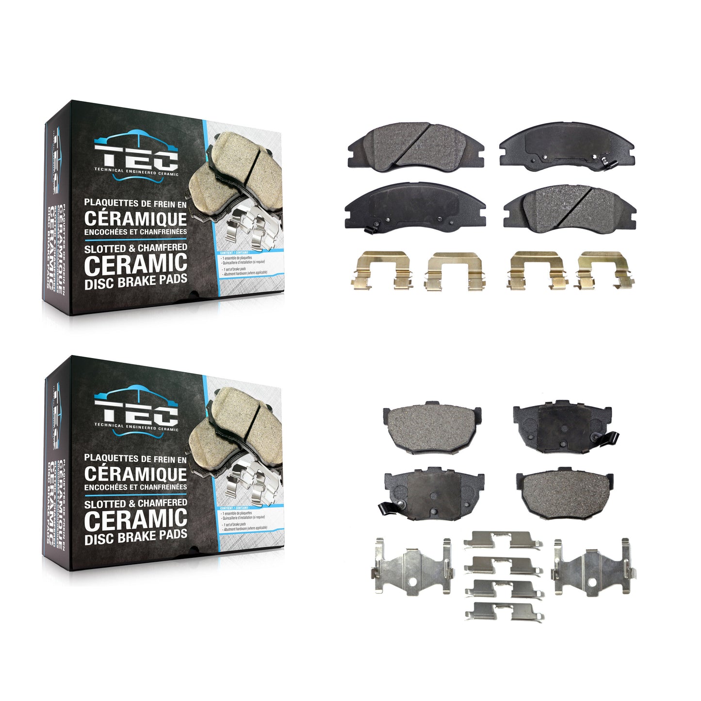 [Avant + Arrière] Kit de plaquette (céramique) de frein pour Kia Spectra Spectra5 KTC-100047