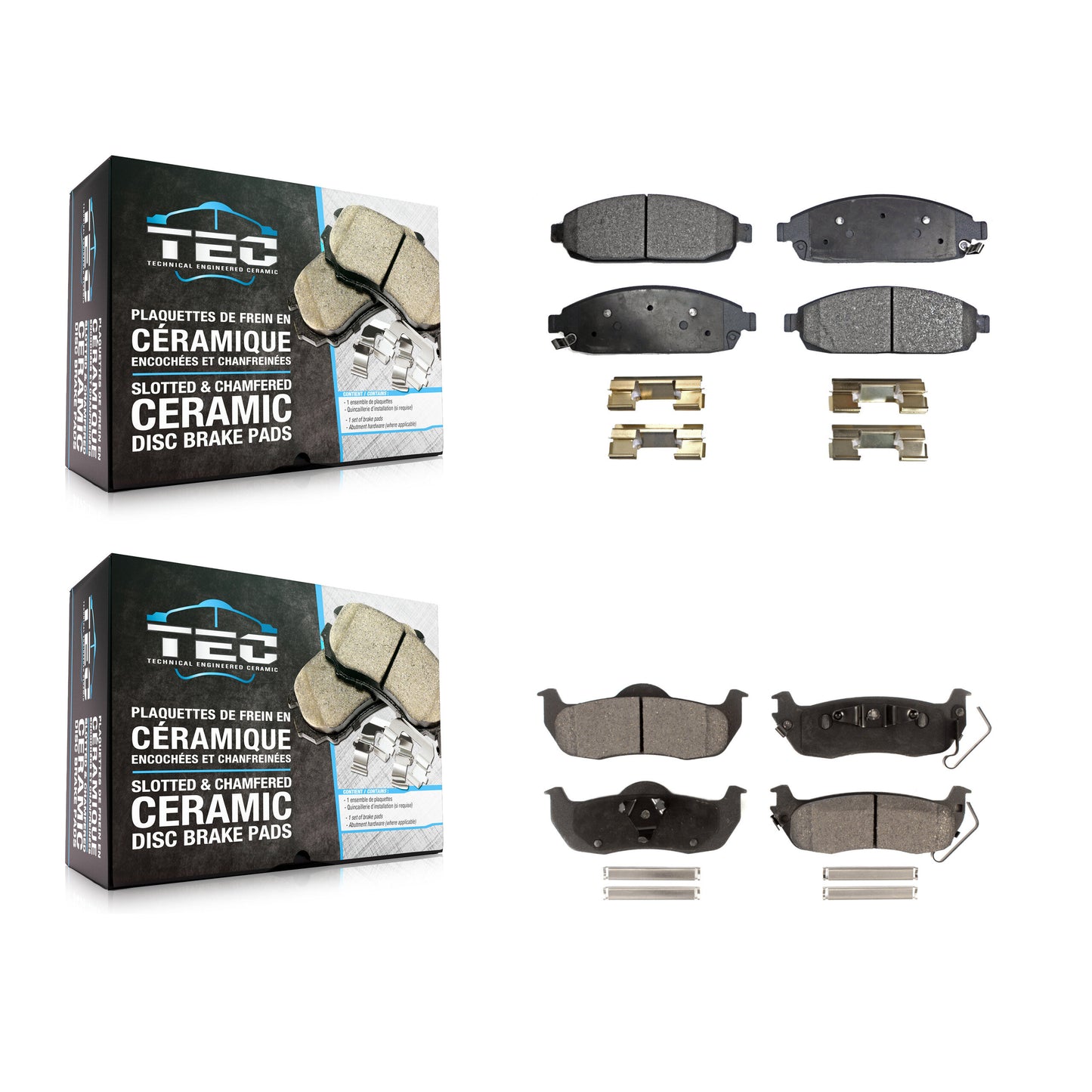[Avant + Arrière] Kit de plaquette (céramique) de frein pour Jeep Grand Cherokee Commander KTC-100054