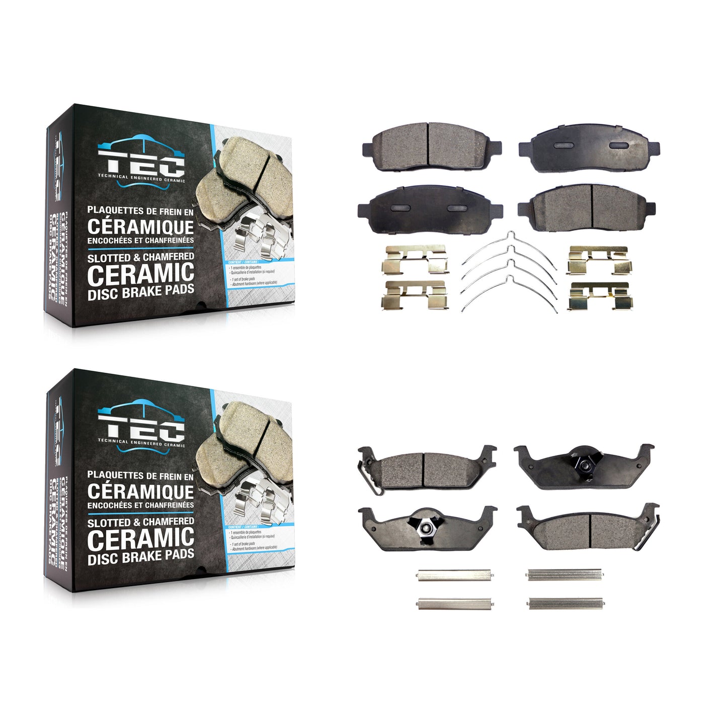 [Avant + Arrière] Kit de plaquette (céramique) de frein pour Ford F-150 Lincoln Mark LT KTC-100055