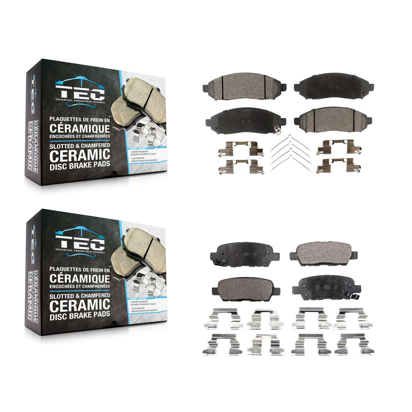 [Avant + Arrière] Kit de plaquette (céramique) de frein pour Nissan LEAF KTC-100064