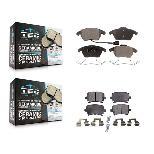 [Avant + Arrière] Kit de plaquette (céramique) de frein pour Volkswagen Jetta CC Passat GTI Audi Rabbit Eos A3 TT Quattro Golf R8 KTC-100066