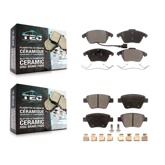 [Avant + Arrière] Kit de plaquette (céramique) de frein pour Volkswagen Jetta Beetle GTI Eos Golf Audi A3 Quattro KTC-100067