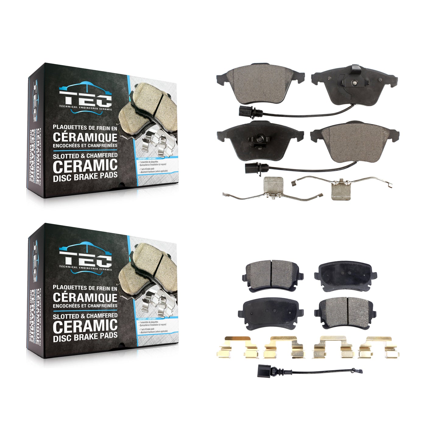 [Avant + Arrière] Kit de plaquette (céramique) de frein pour Audi A6 Quattro S4 A4 KTC-100069