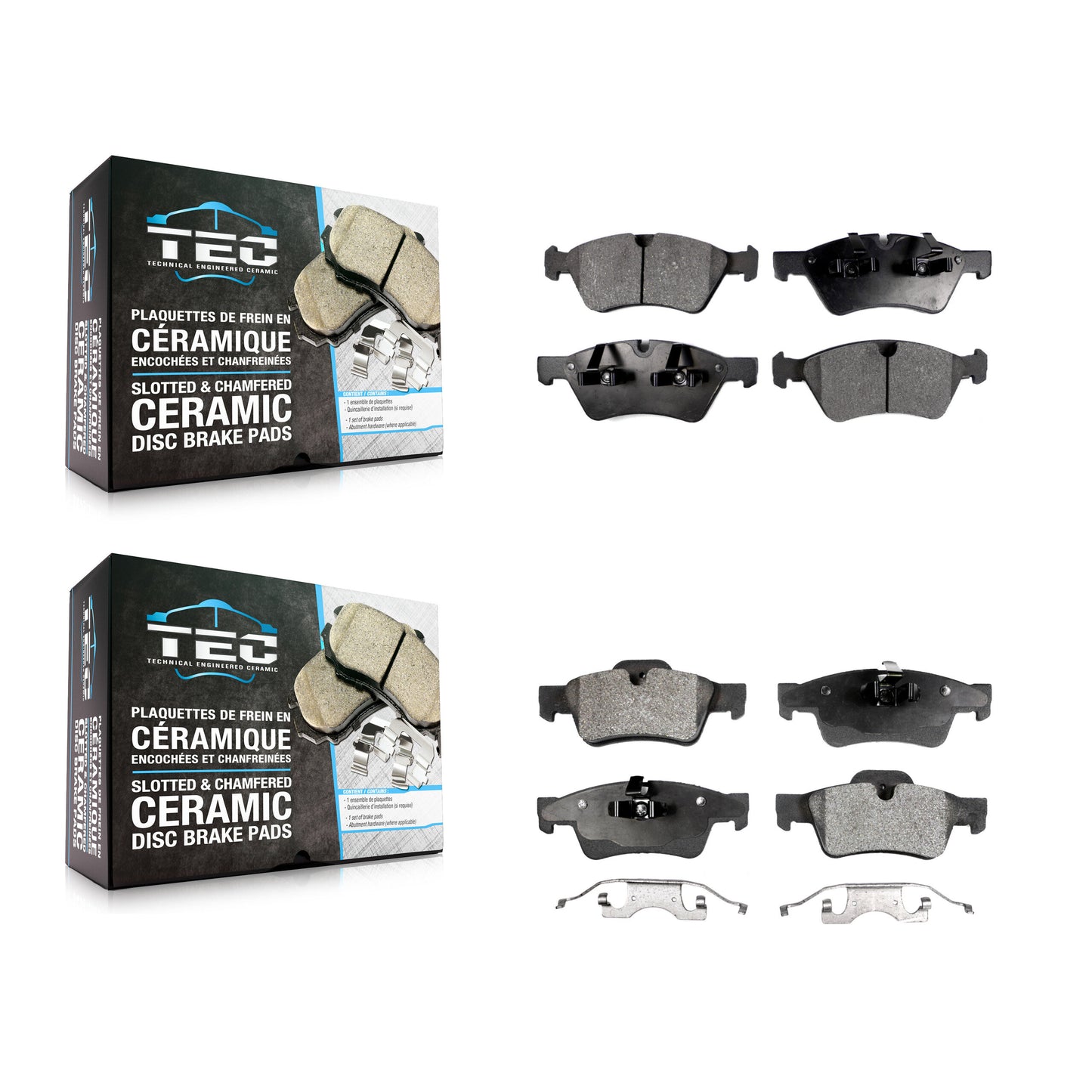 [Avant + Arrière] Kit de plaquette (céramique) de frein pour Mercedes-Benz ML350 GL450 R350 GL550 ML500 ML320 GL350 ML550 GL320 R500 R320 G55 AMG ML450 KTC-100075