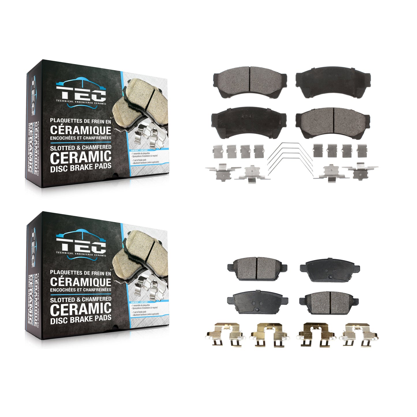 [Avant + Arrière] Kit de plaquette (céramique) de frein pour Ford Fusion Mazda 6 Lincoln MKZ Mercury Milan Zephyr KTC-100086