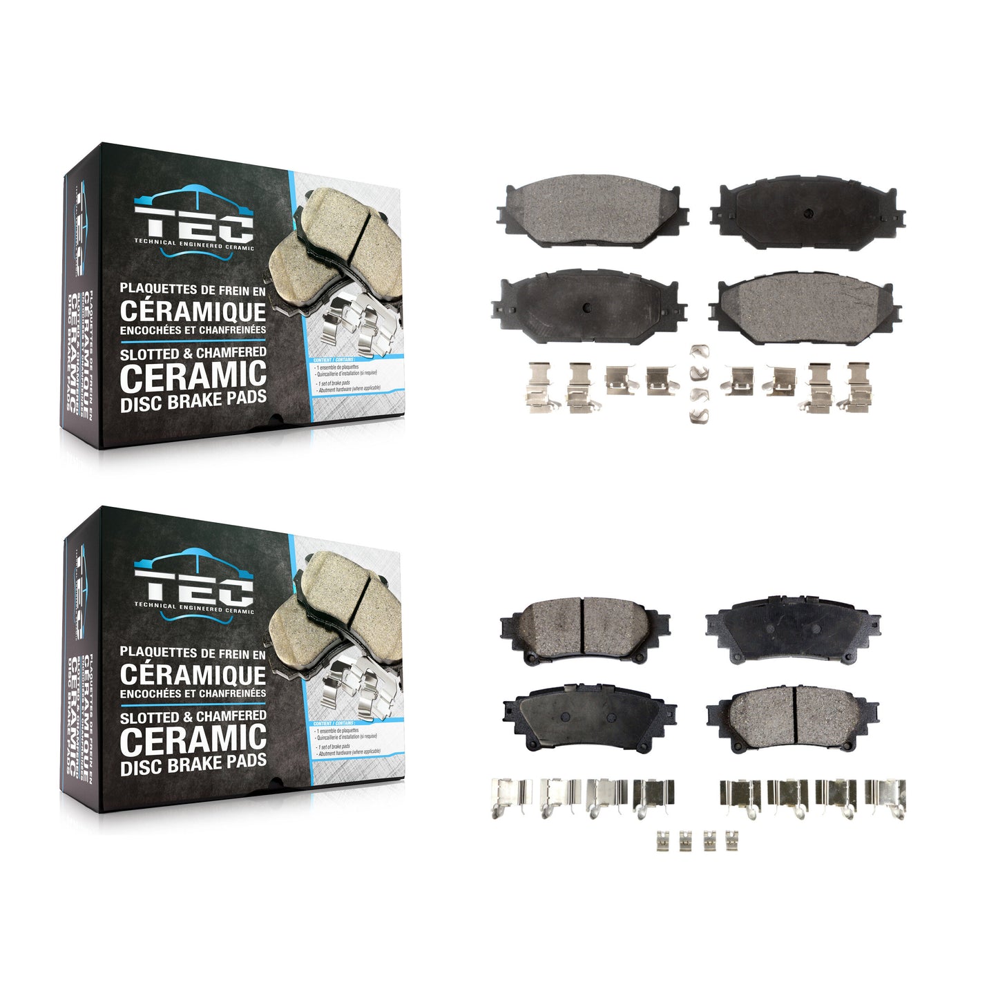 [Avant + Arrière] Kit de plaquette (céramique) de frein pour 2014-2015 Lexus IS250 Base avec RWD avec F Sport Package KTC-100092