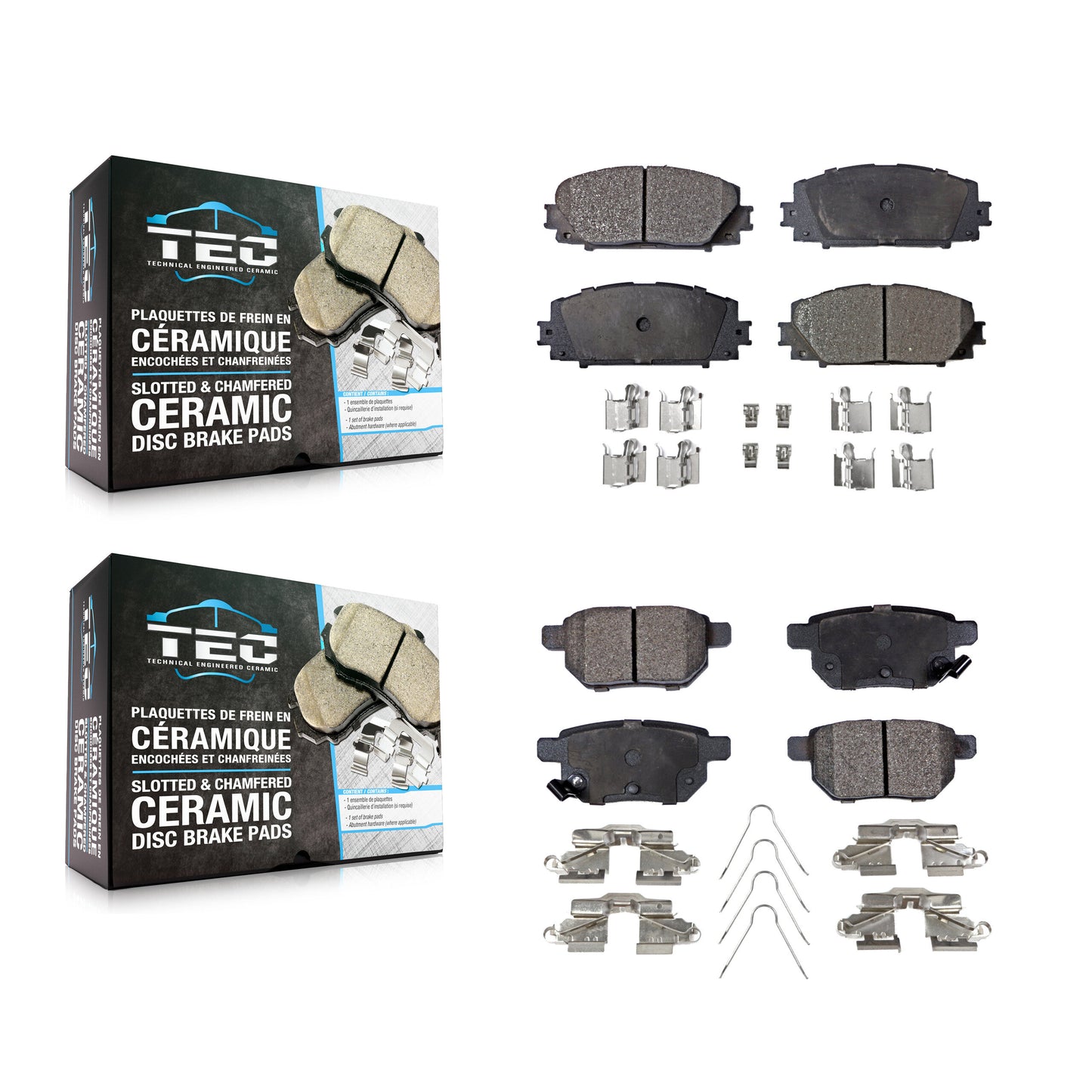 [Avant + Arrière] Kit de plaquette (céramique) de frein pour Toyota Yaris KTC-100093