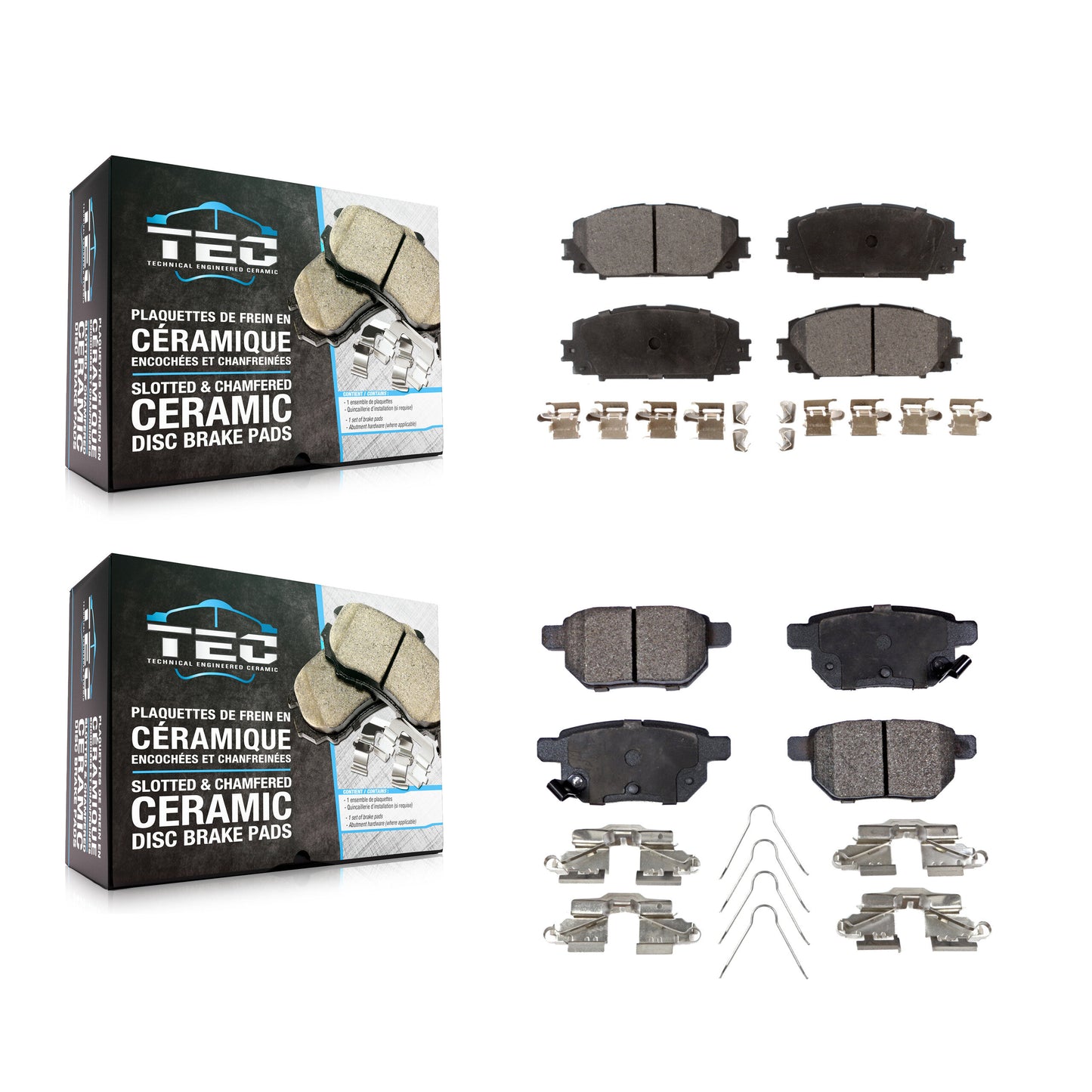 [Avant + Arrière] Kit de plaquette (céramique) de frein pour Toyota Prius Corolla Lexus CT200h Prime Plug-In KTC-100094