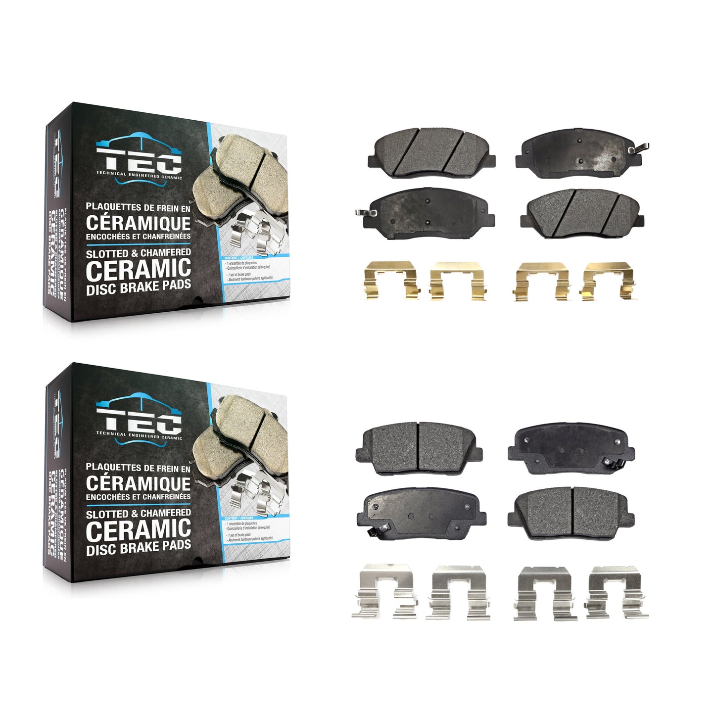 [Avant + Arrière] Kit de plaquette (céramique) de frein pour Kia Sedona Hyundai Santa Fe Entourage Genesis Borrego XL KTC-100097