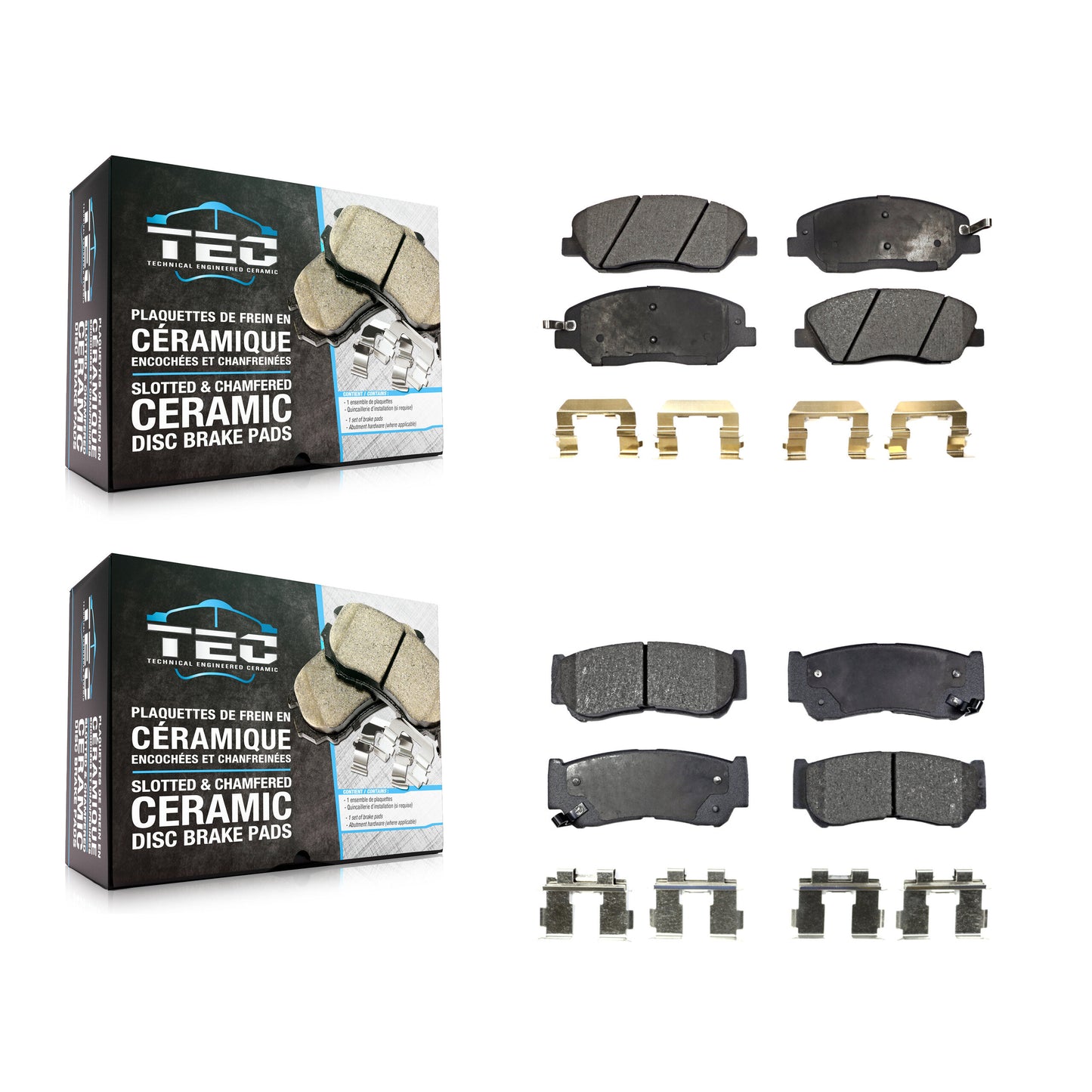 [Avant + Arrière] Kit de plaquette (céramique) de frein pour 2007-2009 Hyundai Santa Fe KTC-100098