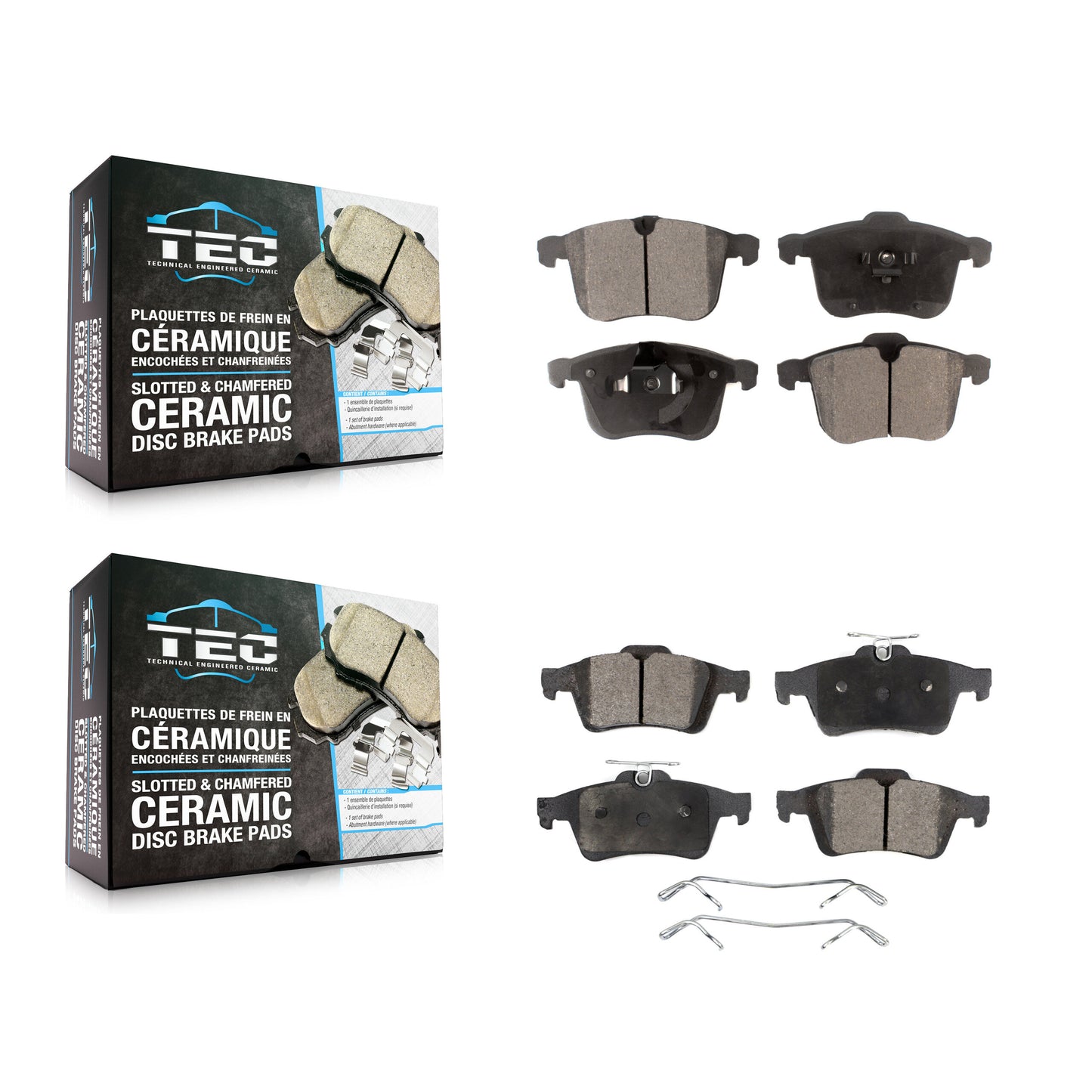 [Avant + Arrière] Kit de plaquette (céramique) de frein pour 2004-2011 Saab 9-3 avec 314mm Diameter Rotor KTC-100113