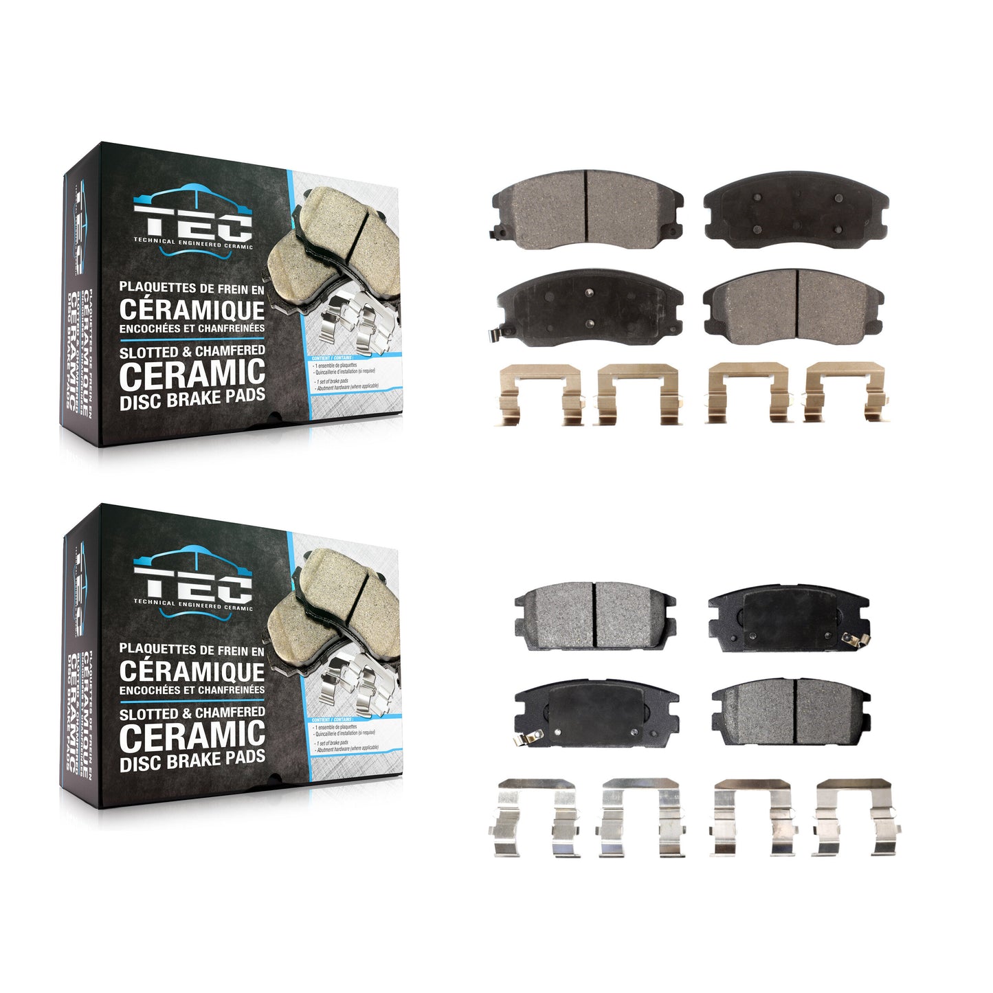 [Avant + Arrière] Kit de plaquette (céramique) de frein pour Chevrolet Equinox Saturn Vue Captiva Sport Pontiac Torrent Suzuki XL-7 KTC-100116