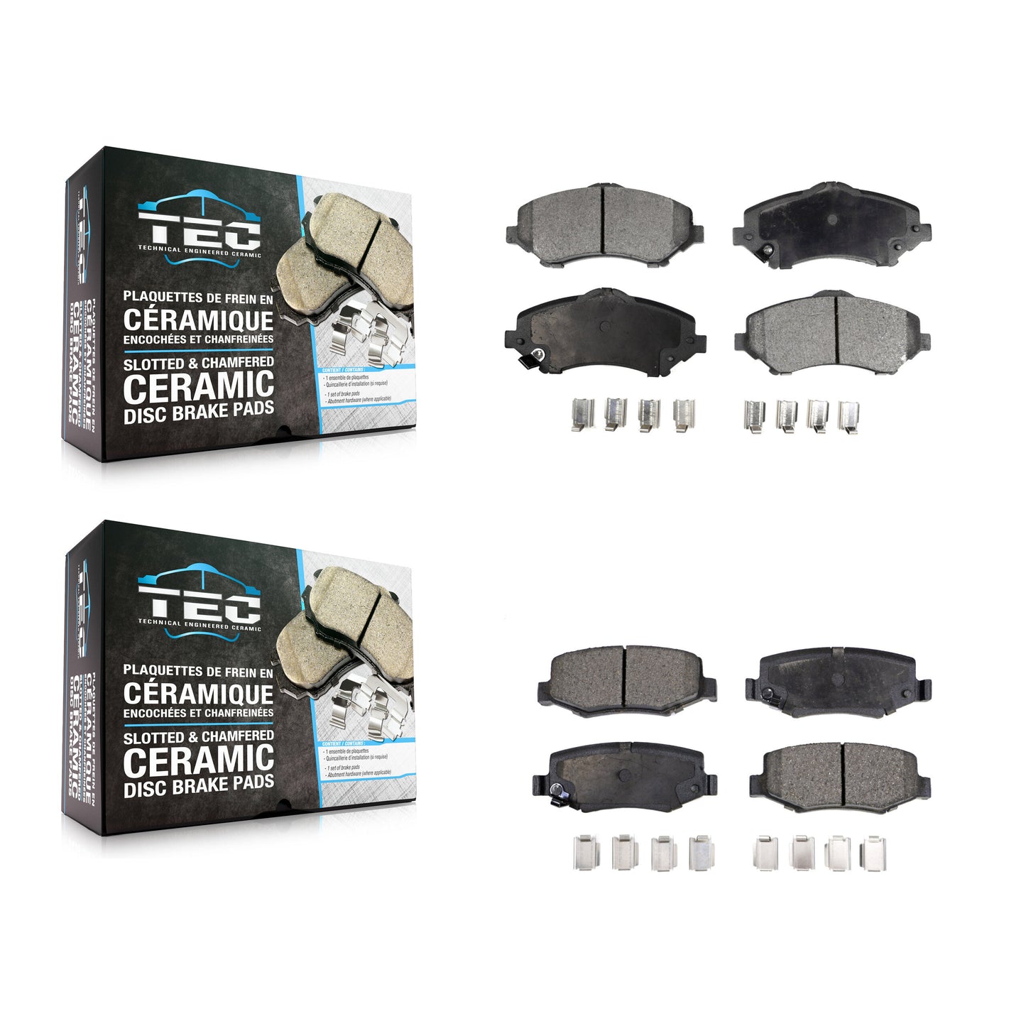[Avant + Arrière] Kit de plaquette (céramique) de frein pour Jeep Wrangler Liberty Dodge Nitro JK KTC-100117