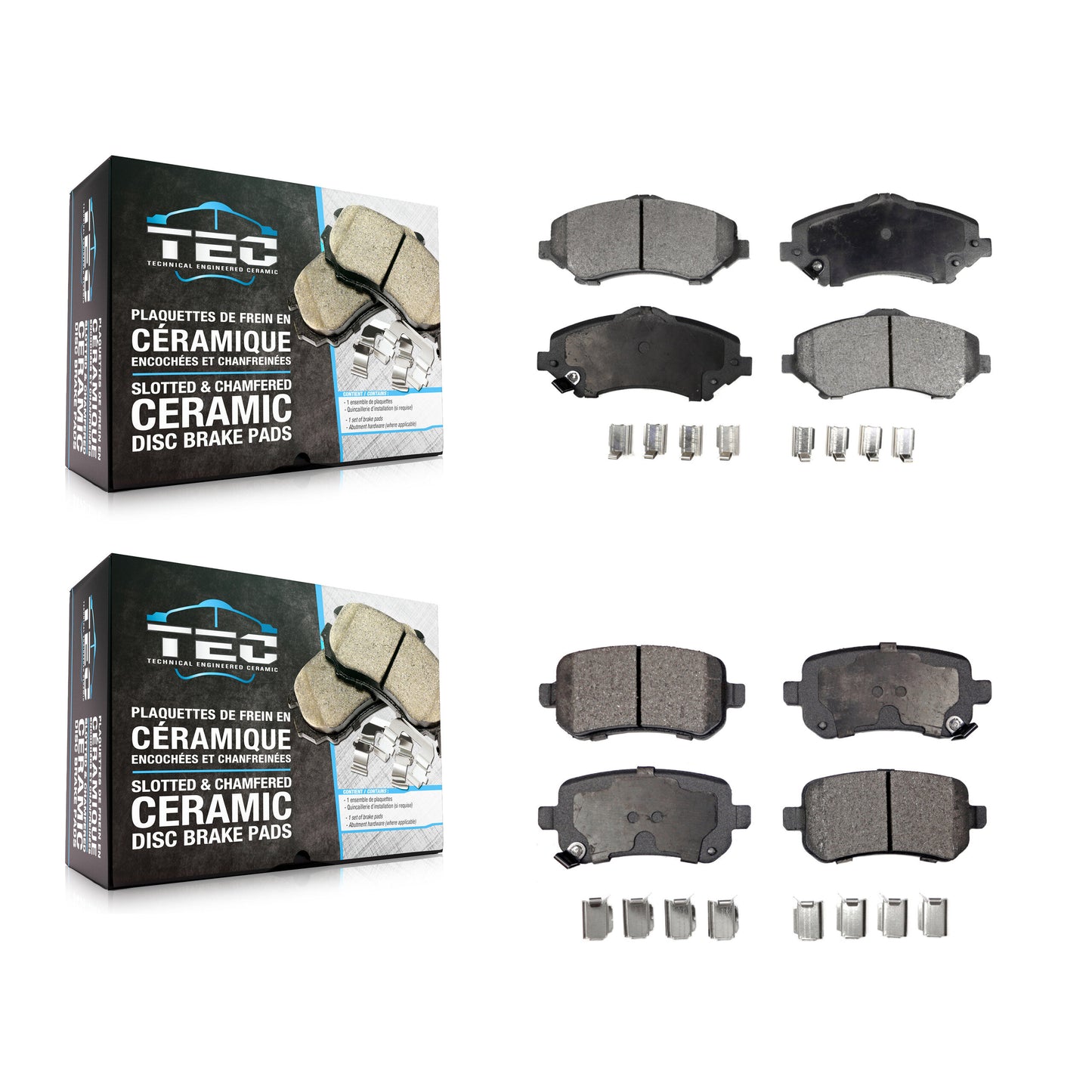 [Avant + Arrière] Kit de plaquette (céramique) de frein pour Dodge Grand Caravan Chrysler Town & Country Journey Volkswagen Routan Ram C/V KTC-100118