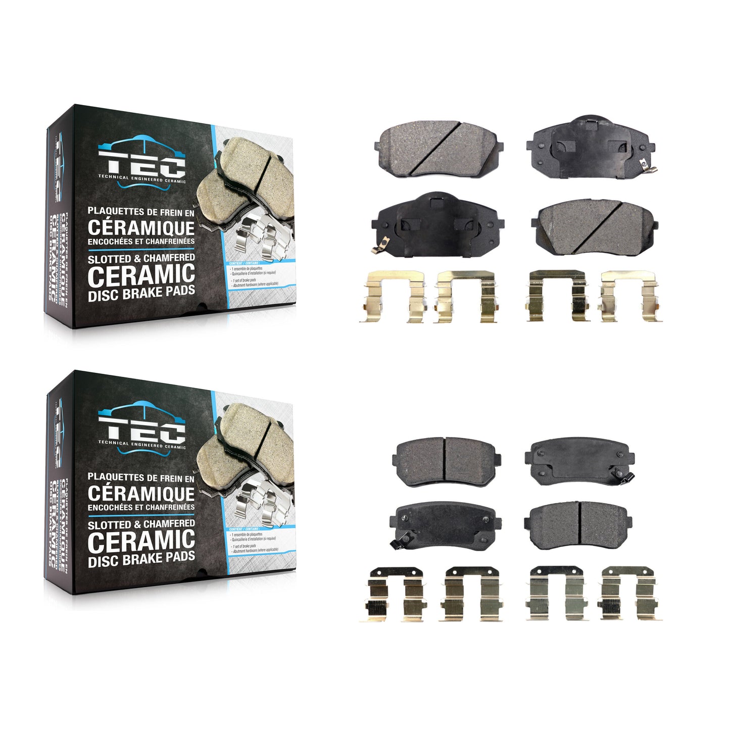 [Avant + Arrière] Kit de plaquette (céramique) de frein pour Hyundai Tucson Kia Sportage Cadenza KTC-100125