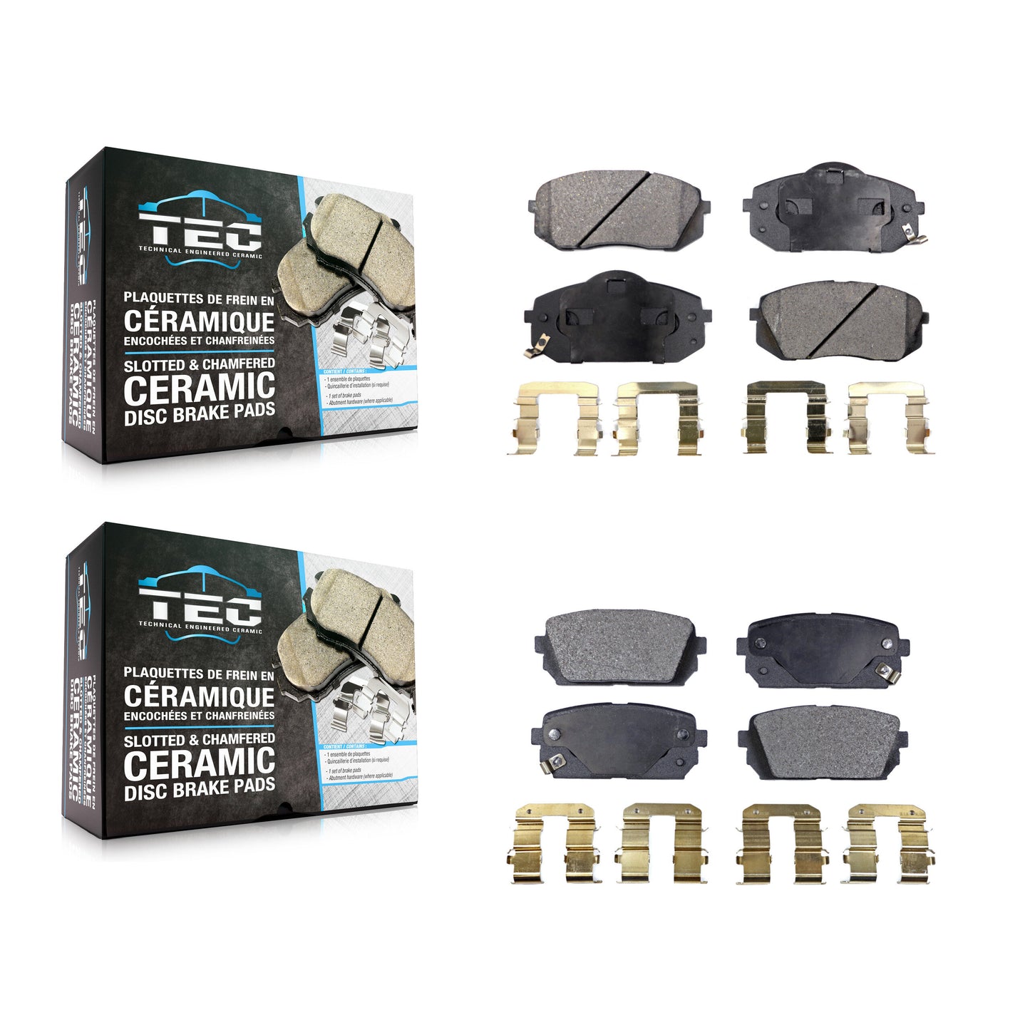 [Avant + Arrière] Kit de plaquette (céramique) de frein pour 2007-2012 Kia Rondo KTC-100126