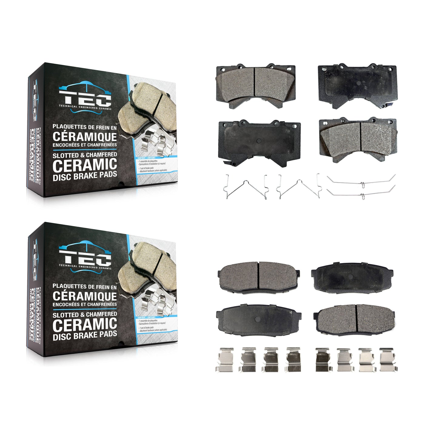 [Avant + Arrière] Kit de plaquette (céramique) de frein pour Toyota Tundra Sequoia Lexus LX570 Land Cruiser KTC-100130