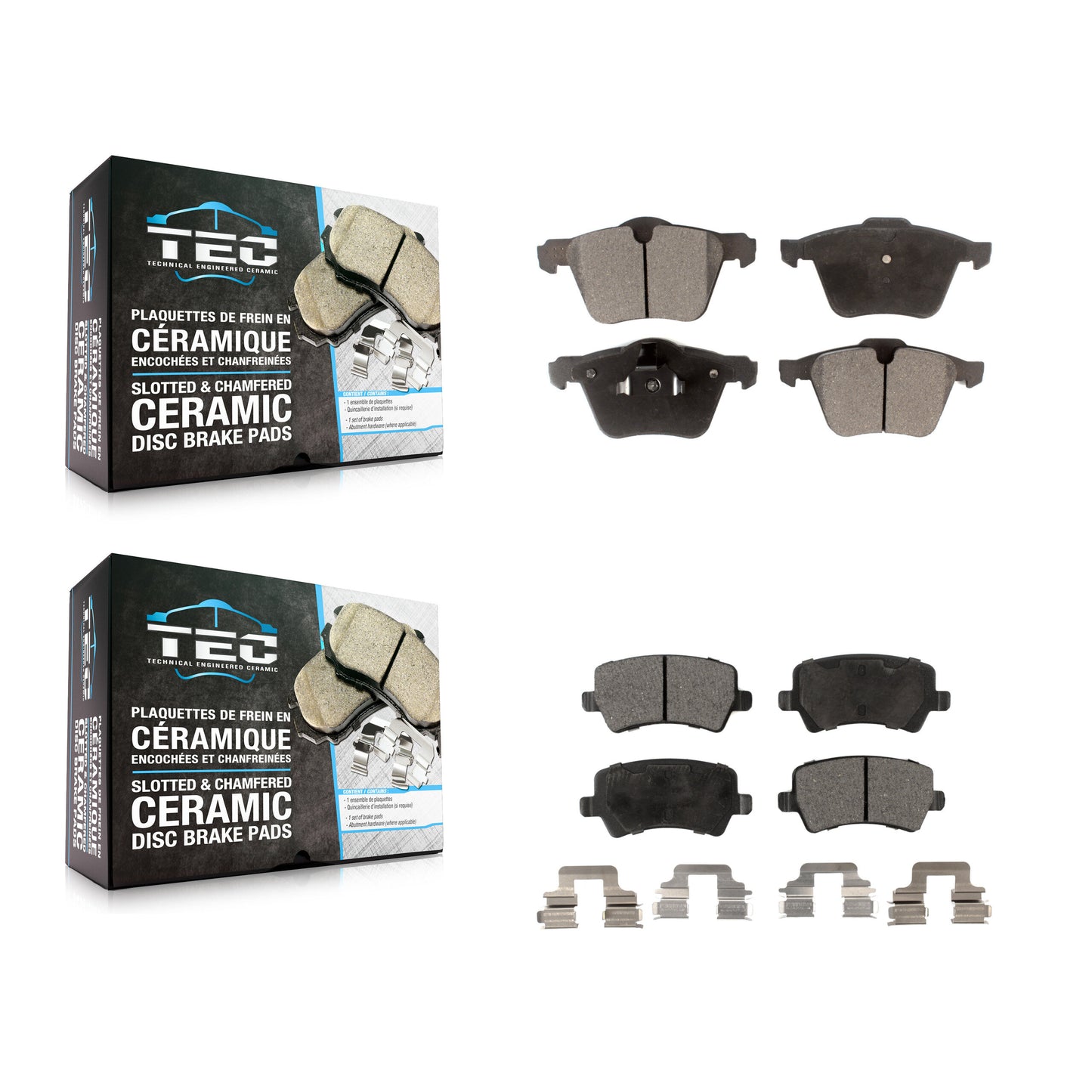 [Avant + Arrière] Kit de plaquette (céramique) de frein pour Volvo S60 XC70 S80 V60 Cross Country V70 KTC-100131