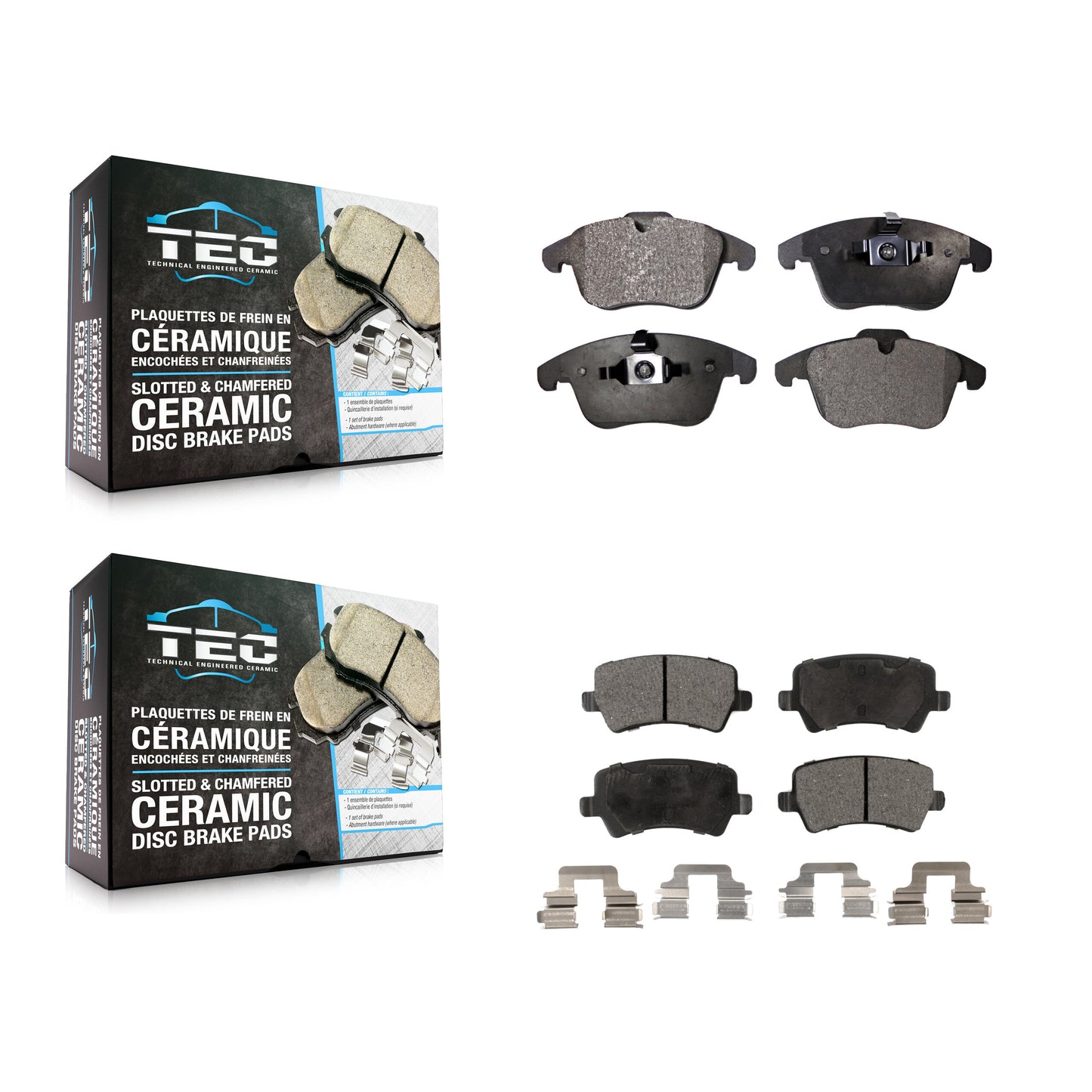 [Avant + Arrière] Kit de plaquette (céramique) de frein pour Volvo S60 XC70 Land Rover Range Evoque V60 S80 LR2 V70 KTC-100133