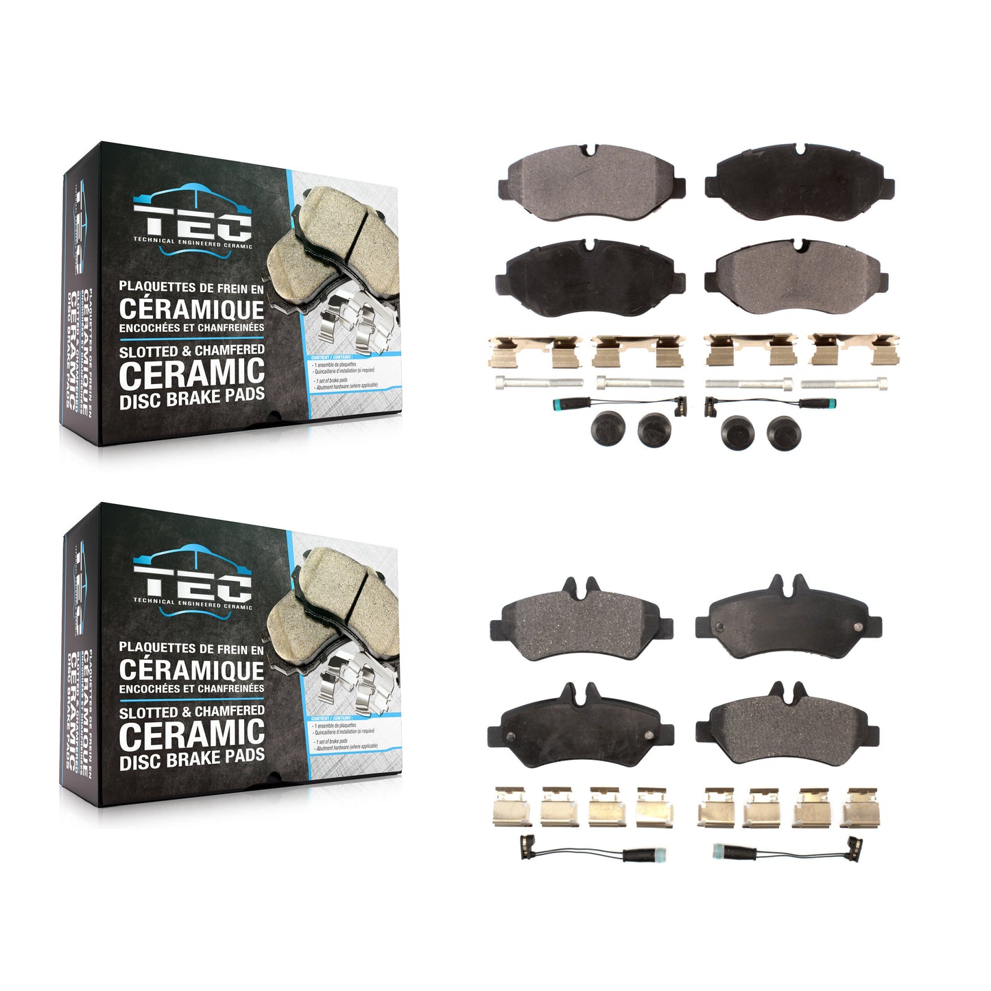 [Avant + Arrière] Kit de plaquette (céramique) de frein pour Sprinter 2500 Mercedes-Benz Freightliner Dodge KTC-100137