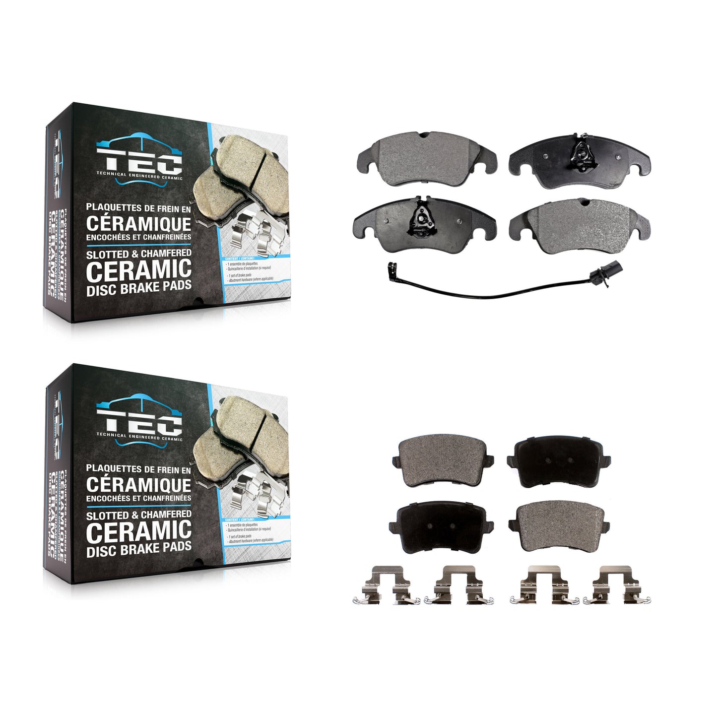 [Avant + Arrière] Kit de plaquette (céramique) de frein pour Audi Q5 A4 Quattro A5 allroad S5 KTC-100138