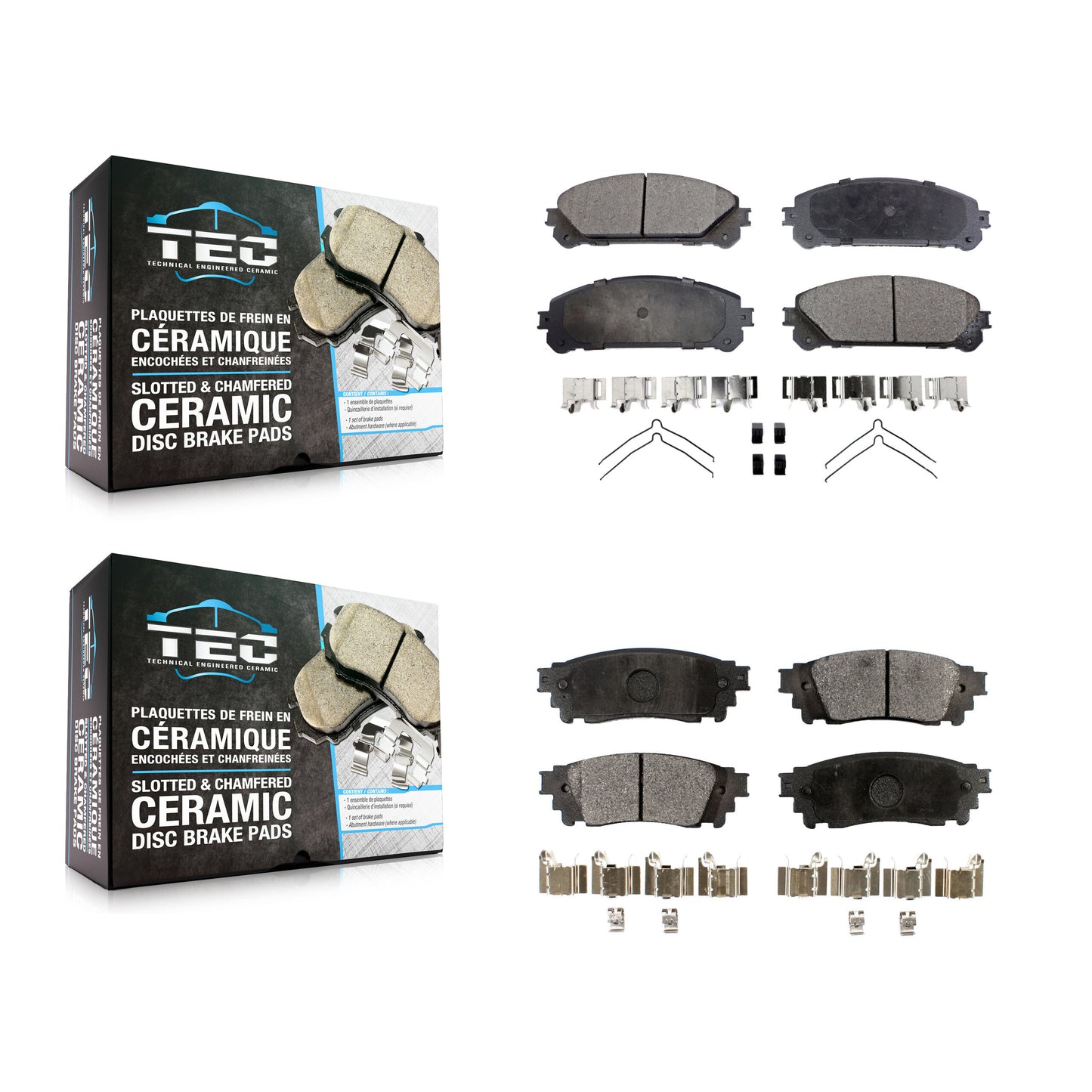[Avant + Arrière] Kit de plaquette (céramique) de frein pour Lexus NX200t NX300 Toyota Camry NX300h Avalon KTC-100142