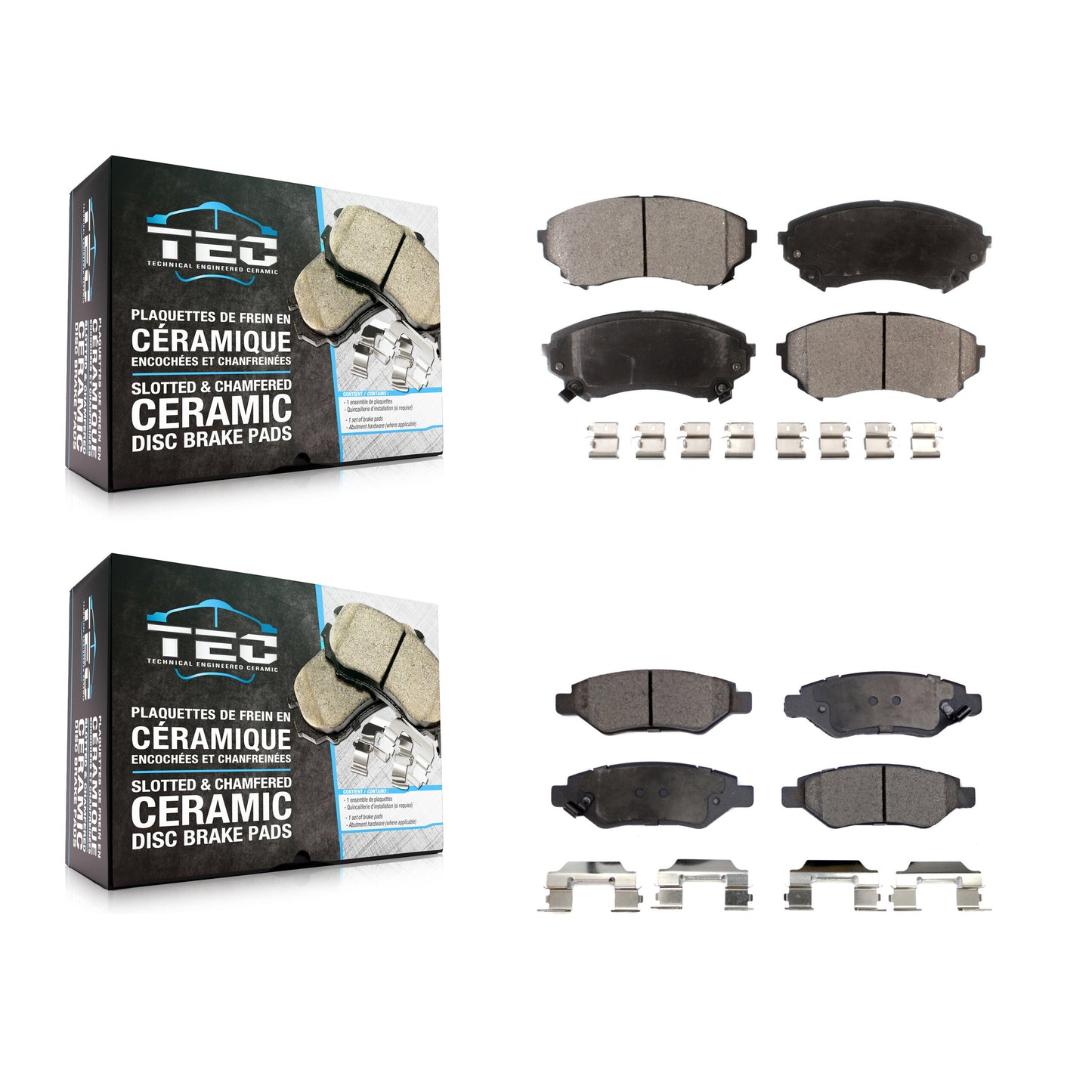 [Avant + Arrière] Kit de plaquette (céramique) de frein pour Cadillac CTS avec Heavy Duty Brakes KTC-100145