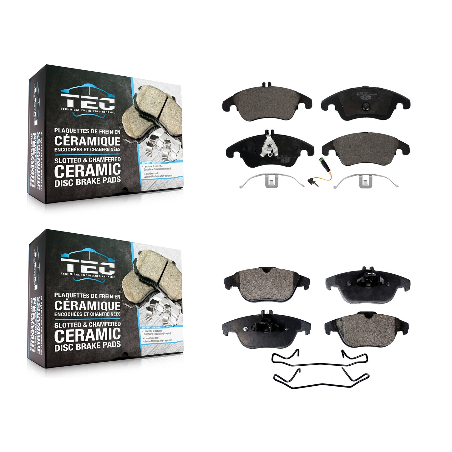 [Avant + Arrière] Kit de plaquette (céramique) de frein pour Mercedes-Benz E350 C300 C250 C350 E550 E400 KTC-100152