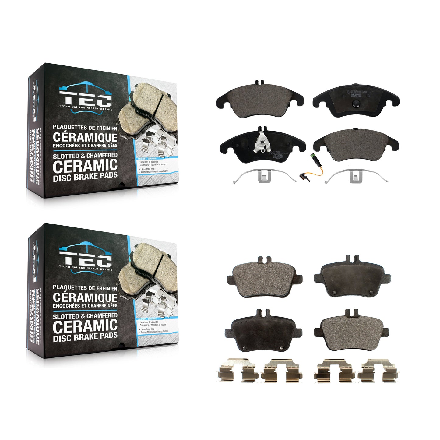 [Avant + Arrière] Kit de plaquette (céramique) de frein pour Mercedes-Benz SLK250 SLK350 SLK300 SLC300 KTC-100153